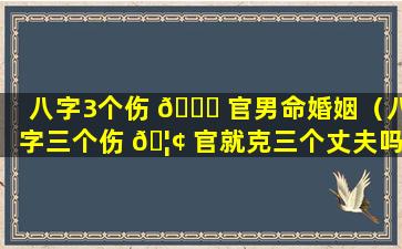 八字3个伤 💐 官男命婚姻（八字三个伤 🦢 官就克三个丈夫吗）